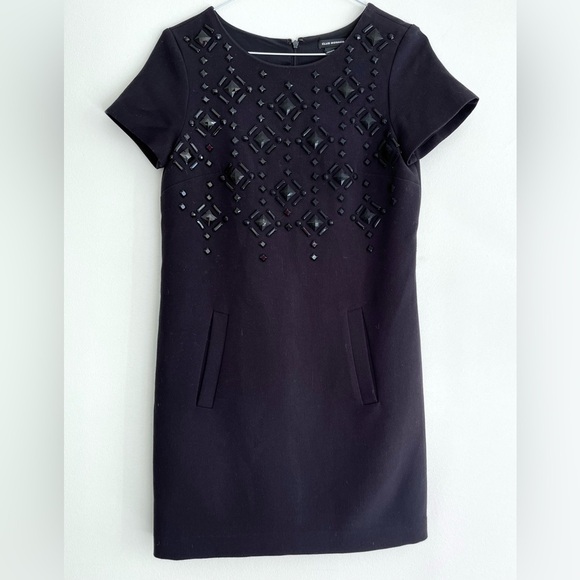 Club Monaco Black Beaded Dress - Picture 1 of 7